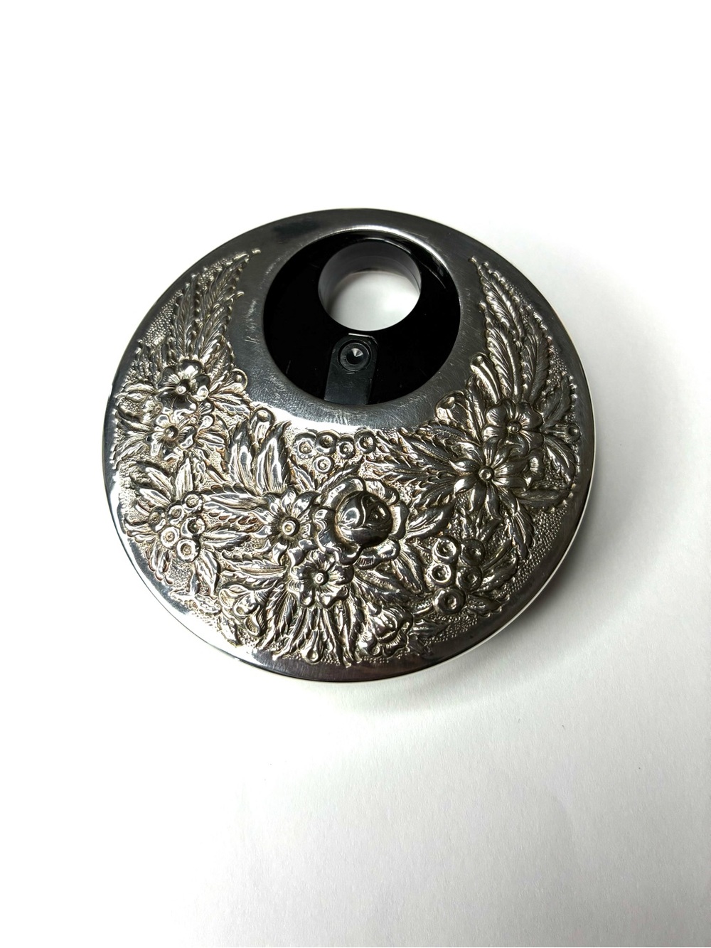 Vintage Kirk Stieff Silverplate Repousse Perfume Atomizer Compact (Never Used)